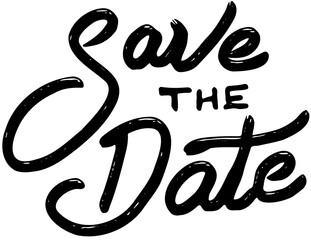 Save the date text lettering cute