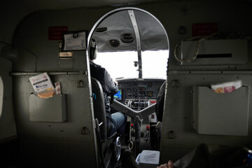 plane meters of a bushplane in alaska taken in an old school plane that is quite modern cockpit
