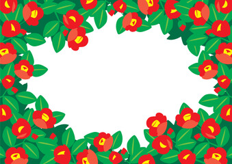 椿の花のフレーム