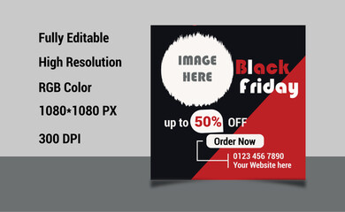 Red Black Friday Post Design