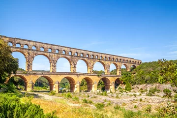 Cercles muraux Pont du Gard Pont Du Gard, aqueduc romain, verset Pont Du Gard, France