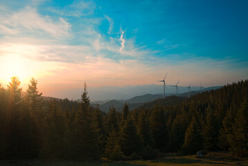 sunset in the mountains, gaberl, styria, austria 