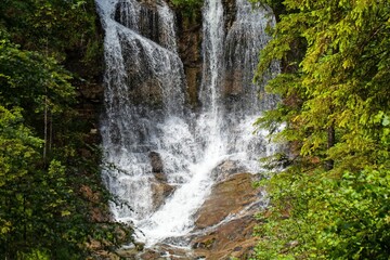 Fototapeta premium The Weissbach waterfall near Inzell in Chiemgau