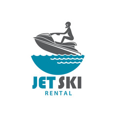 jet ski rental icon isolated on white background