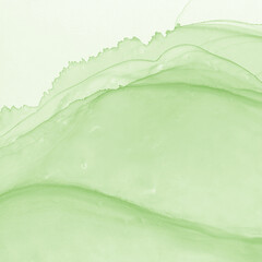 Tree Alcohol Ink. Green Sophisticated Border.