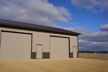 Extra large tall brown storage units to store vehicles.