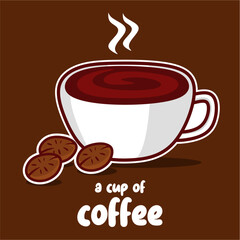 cup of coffee with beans