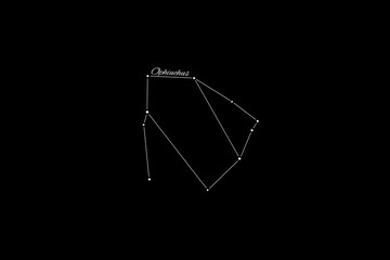 Ophiuchus constellation, Cluster of stars, Serpentarius, Serpent bearer