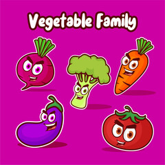 set of vegetables vector