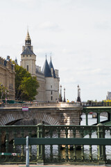 Fototapeta premium Chatelet Palace next to the Seine river in Paris