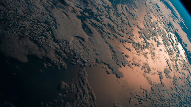 Earth background. Aearth observation as seen from satellite. Elements of this image furnished by NASA.