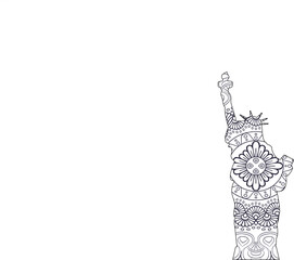 statue of liberty mandala vector illustration