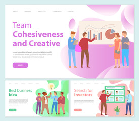 Training of office staff, teamwork, business meeting concept. Team thinking and brainstorming. Analytics of company information. People working, discussing business. Colleagues during office work