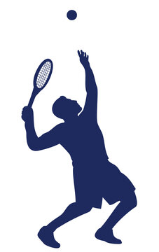 recommend clip art: Tennis Player Serving Silhouette