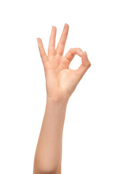 Female Hand Showing  OK Sign.