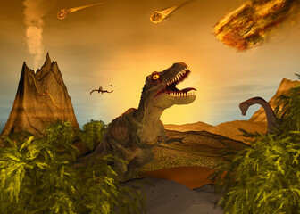 Aussterben der Dinosaurier - obrazy, fototapety, plakaty