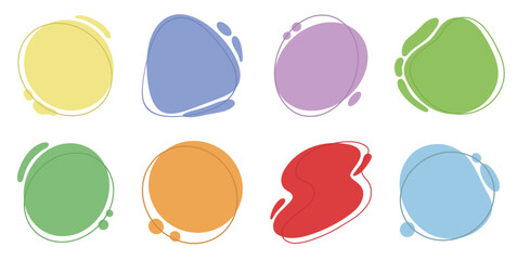 Set of colored abstract spots. Vector abstract shapes.