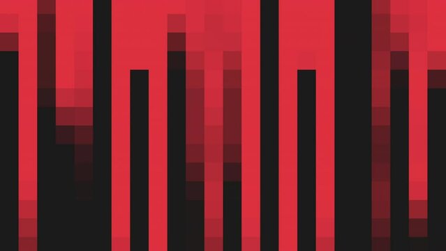 Gradient red pixels in 8 bit of architecture, motion abstract game, cyberpunk and retro style background