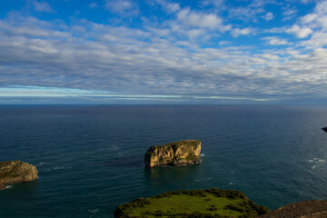 Landscape of the Cantabrian Sea from Asturias in the North of Spain