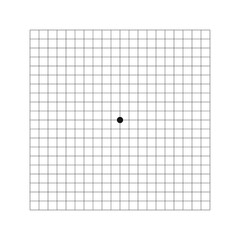 Amsler grid basic version with dot in center. Template of graphic test to monitoring central visual field and detecting vision defects. Ophthalmologic diagnostic tool