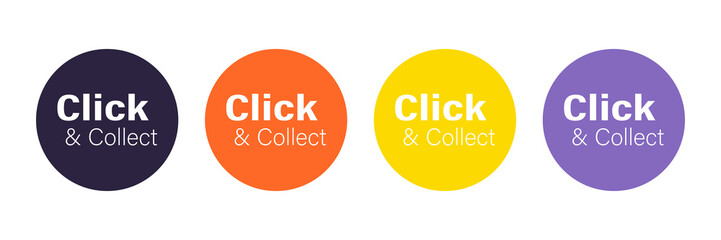 Click and collect on speech bubbles set