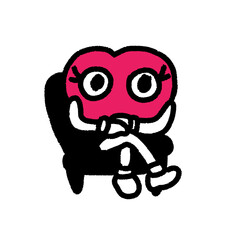 lonely heart , cute cartoon isolated , graphic design for presentation, marketing, art, illustration, t-shirt design, cartoon, comic, advertising, online media