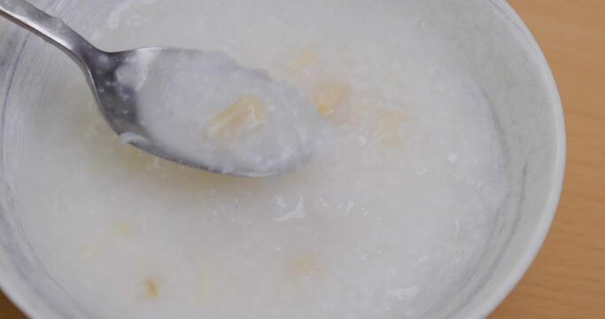 Homemade chinese style congee bowl