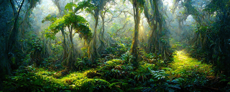 Enchanted tropical rain forest