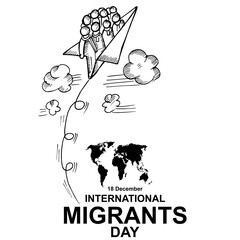 International Migrants Day, 18 December, poster and banner vector