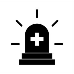 Fototapeta premium siren icon. flat style emergency and ambulance symbols isolated on white background for website, banner, mobile app and graphic design elements, eps 10.