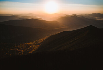 Dramatic all sunrise over White Mountains, New Hampshire