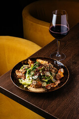 salad with fried duck breast