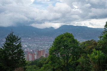 Fototapeta na wymiar Medellín is the capital of the mountain 