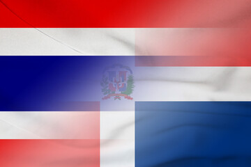 Thailand and Dominican Republic government flag transborder relations DOM THA