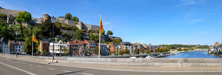 Namur Belgien, Panorama mit Zitadelle und Maas