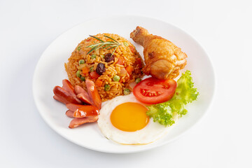 American style breakfast set, fried rice