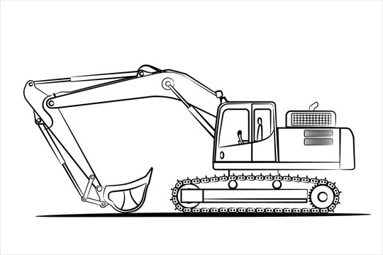 How To Draw Excavator Step by Step - YouTube