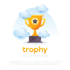 Trophy illustration design. Gold trophy