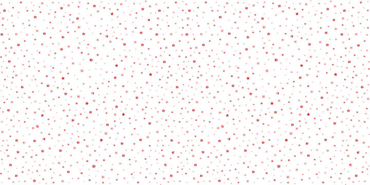 Red Star Pattern On Transparent Background. Starry Seamless Pattern. Transparent Png Confetti Pattern Of Cute Small Stars For Celebration Or Festive Design, Social Media Or Web Materials.