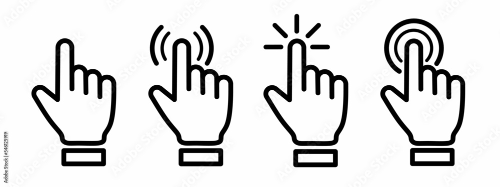 Poster cursor icon. hand cursor icon set for computer. stock vector