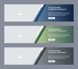 Set of web banner design template in vector illustration.