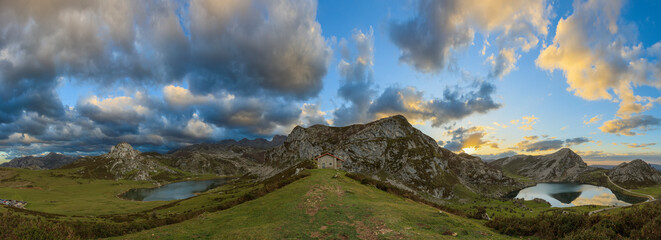 Lakes of Covadonga at Peaks of Europe National Park, Asturias, Spain