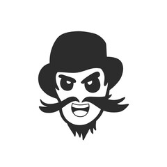 Naklejka premium Cowboy head face illustration