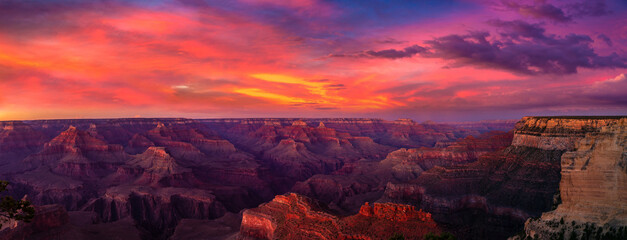Grand Canyon National Park at sunset - obrazy, fototapety, plakaty