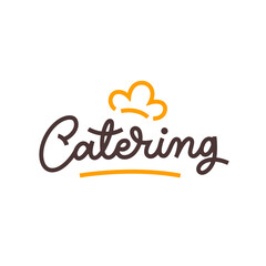 Restaurant chef design with catering service logo template