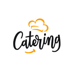 Restaurant chef design with catering service logo template