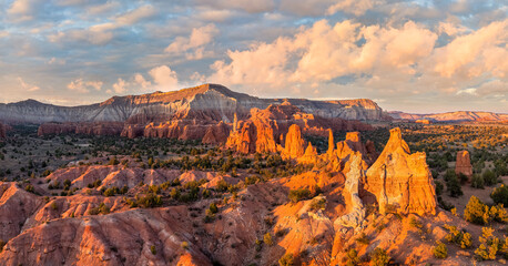 Sunset lighting up the beautiful rock formations at Kodachrome Basin State Park - Utah