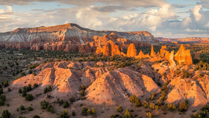 Sunset lighting up the beautiful rock formations at Kodachrome Basin State Park - Utah