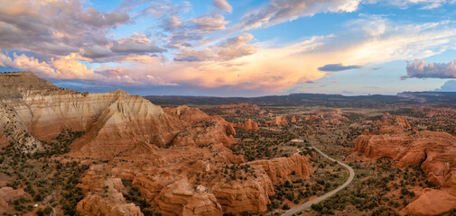 Colorful sunset skies at the Kodachrome Basin State Park - Utah