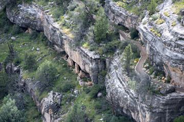 Ancient Native American Sinagua ruins from Walnut Canyon National Park near Flagstaff, Arizona 